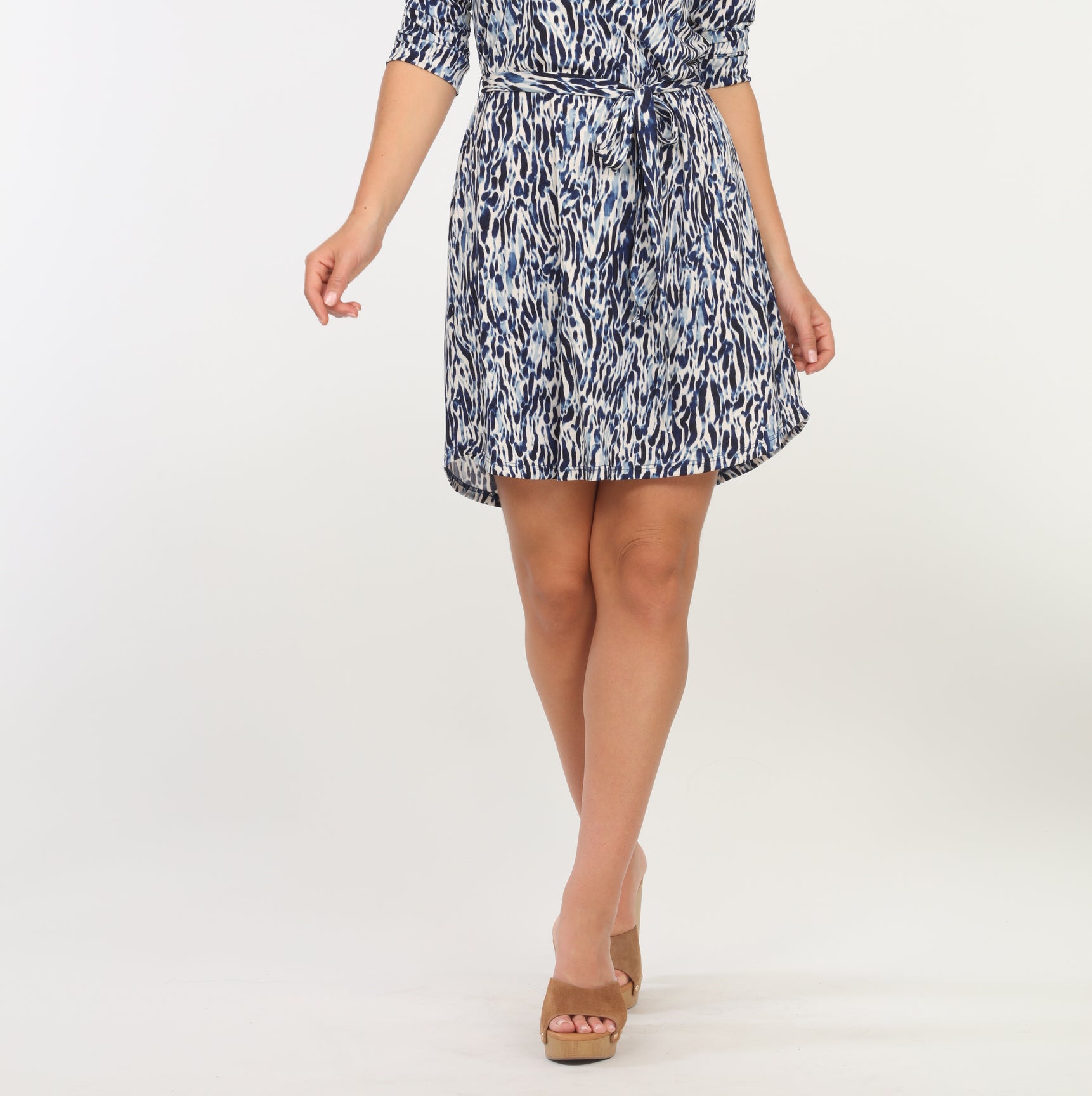 Veronica M Livia Ity Shirt Dress In Blue-Short Dresses-Veronica M-Deja Nu Boutique, Women's Fashion Boutique in Lampasas, Texas
