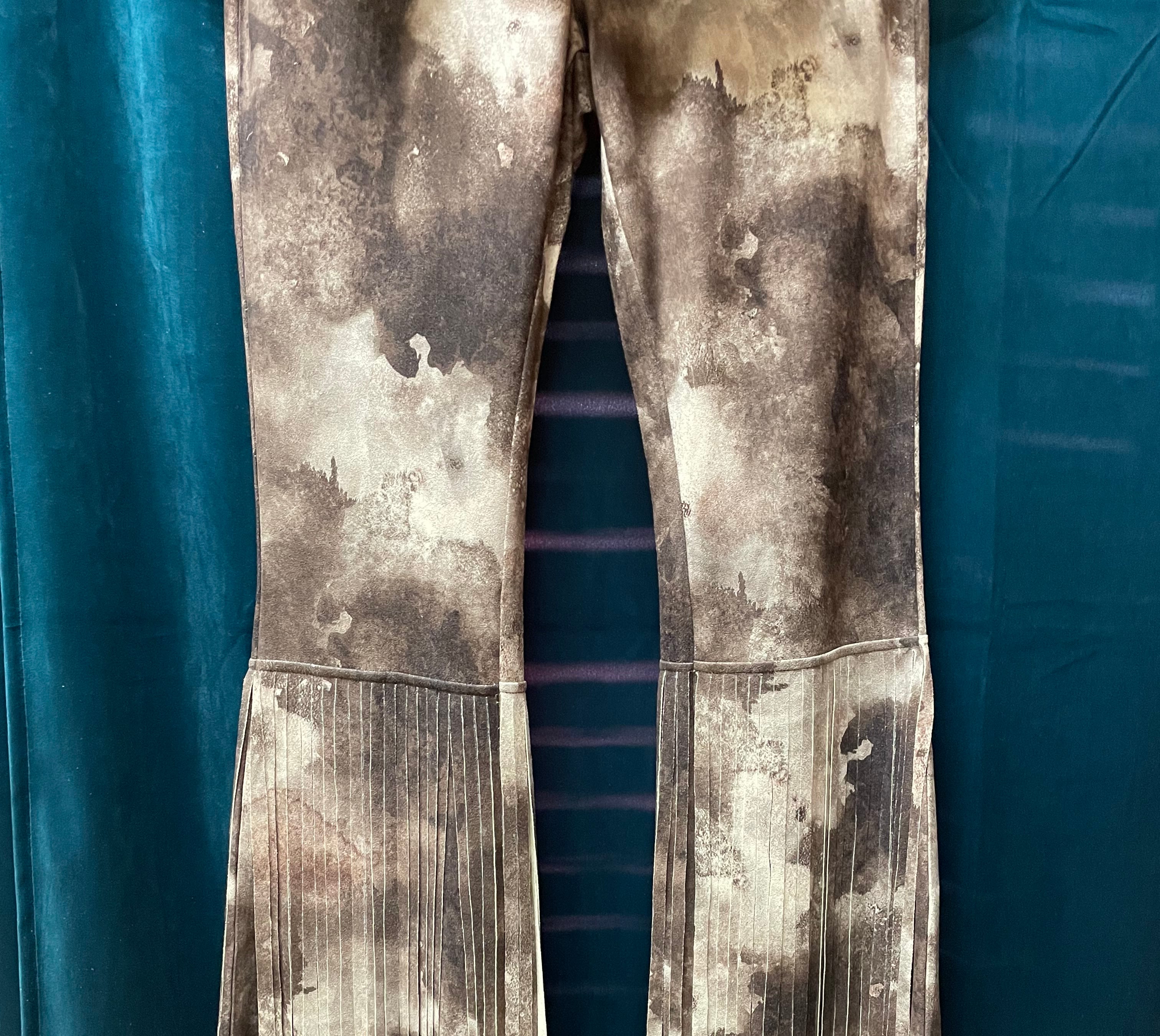 WAY Tie Dye Faux Suede Fringe Bell Bottoms-Bottoms-WAY-Deja Nu Boutique, Women's Fashion Boutique in Lampasas, Texas