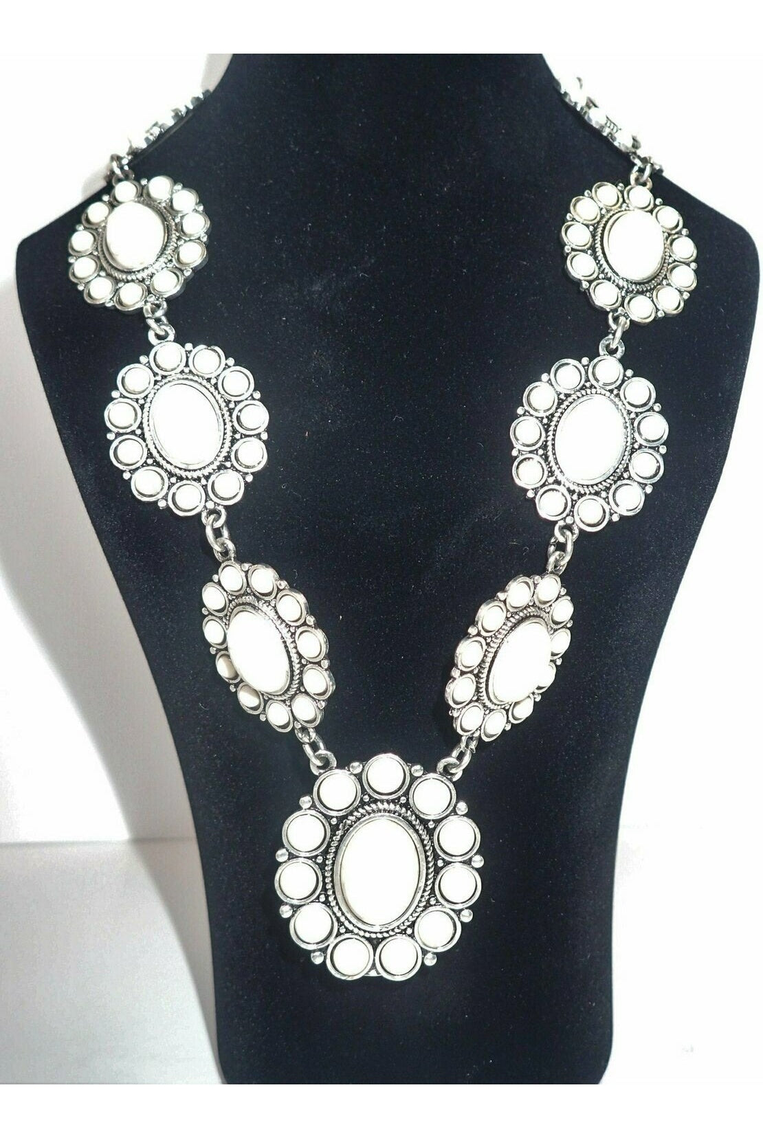 L And B White Concho Stone Dangle Earring-Earrings-L And B-Deja Nu Boutique, Women's Fashion Boutique in Lampasas, Texas