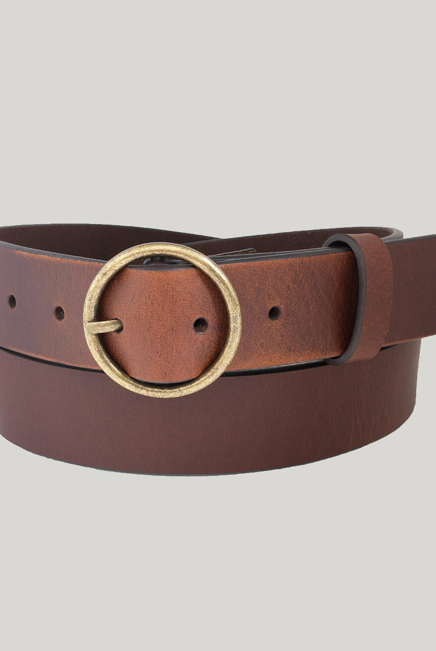 Women’s Heavyweight Genuine Leather Belt With Circle Center Bar Buckle-Belts-Silver Jeans-Deja Nu Boutique, Women's Fashion Boutique in Lampasas, Texas