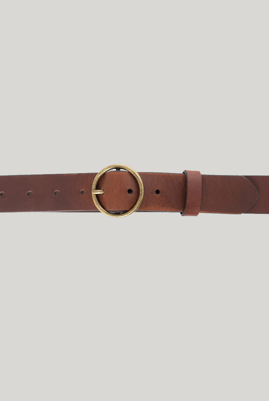 Women’s Heavyweight Genuine Leather Belt With Circle Center Bar Buckle-Belts-Silver Jeans-Deja Nu Boutique, Women's Fashion Boutique in Lampasas, Texas
