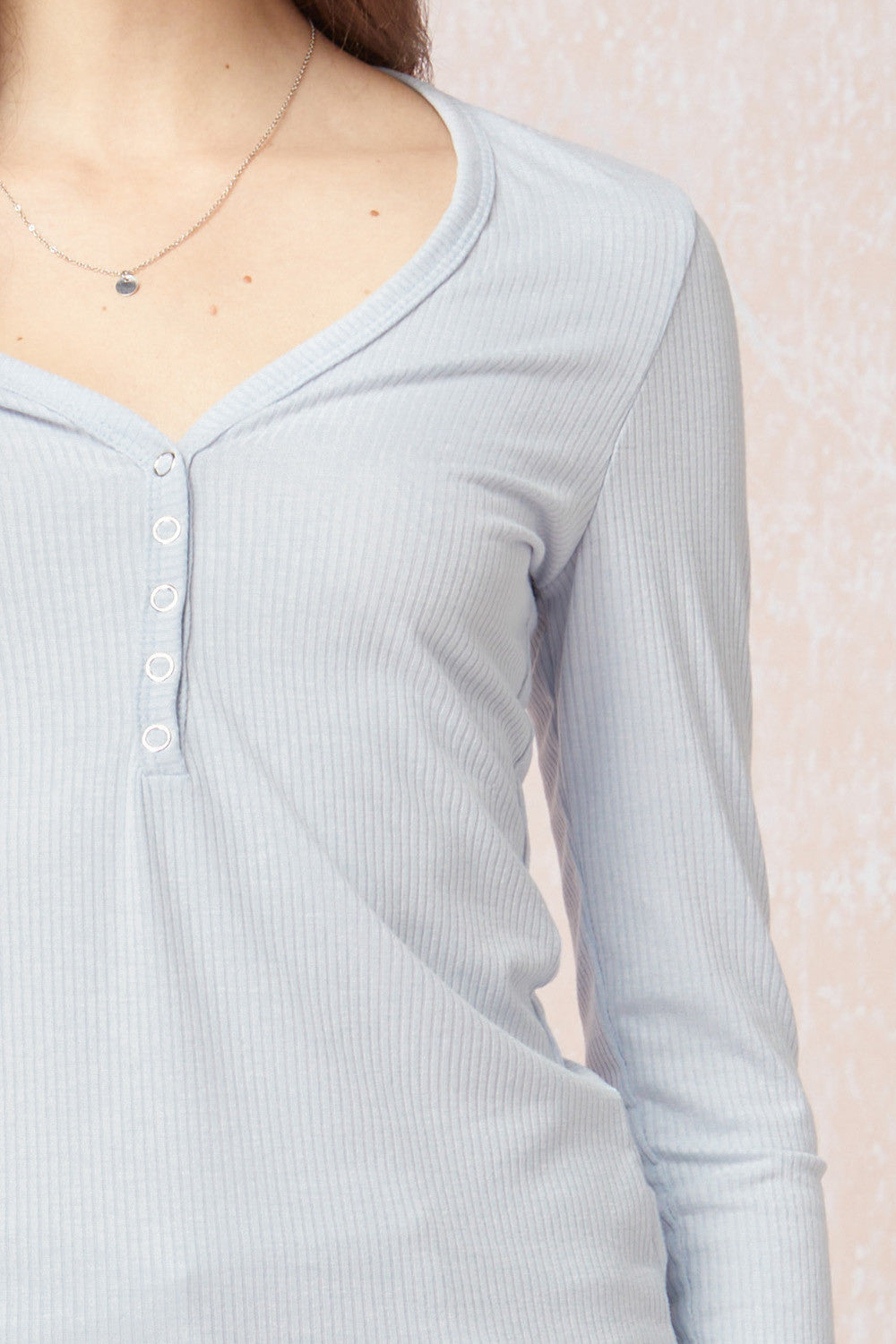 Entro Snap Front Long Sleeve Tee - Three Colors-Long Sleeves-Entro-Deja Nu Boutique, Women's Fashion Boutique in Lampasas, Texas