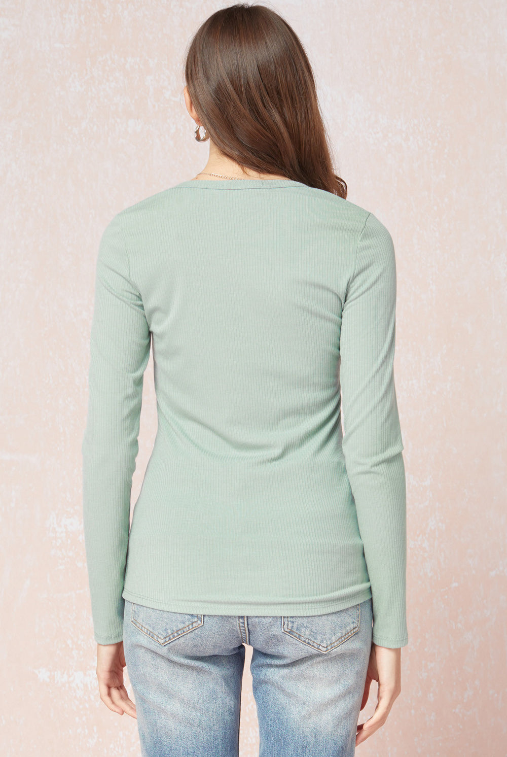 Entro Snap Front Long Sleeve Tee - Three Colors-Long Sleeves-Entro-Deja Nu Boutique, Women's Fashion Boutique in Lampasas, Texas
