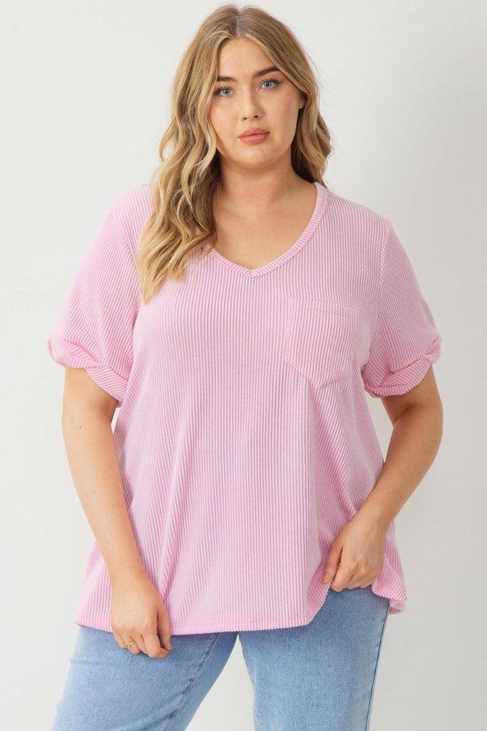 Relaxed Fit Pink Tee Plus