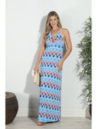 Veronica M Tiano Halter Maxi Dress-Maxi Dresses-Veronica M-Deja Nu Boutique, Women's Fashion Boutique in Lampasas, Texas