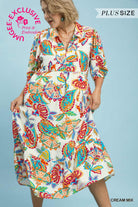 Umgee Mix Paisley Print Maxi Dress-Curvy/Plus Maxi Dresses-Umgee-Deja Nu Boutique, Women's Fashion Boutique in Lampasas, Texas