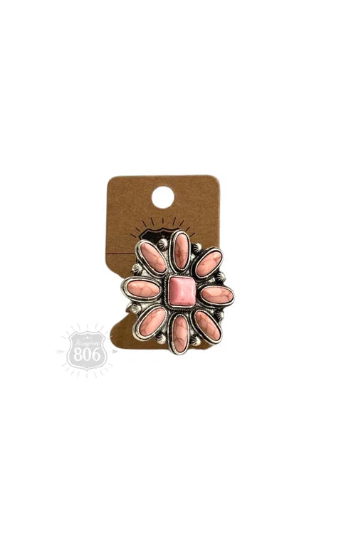 806 By Pink Panache Coral Sunburst Adjustable Ring-Rings-806 By Pink Panache-Deja Nu Boutique, Women's Fashion Boutique in Lampasas, Texas