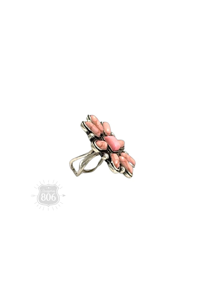 806 By Pink Panache Coral Sunburst Adjustable Ring-Rings-806 By Pink Panache-Deja Nu Boutique, Women's Fashion Boutique in Lampasas, Texas