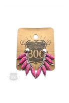 806 By Pink Panache Hot Pink Five Stone Earring Climber-Earrings-806 By Pink Panache-Deja Nu Boutique, Women's Fashion Boutique in Lampasas, Texas