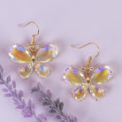 AB Crystal Butterfly Earrings – Iridescent Drop Jewelry-Earrings-Deja Nu Tx-Deja Nu Boutique, Women's Fashion Boutique in Lampasas, Texas