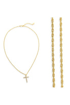 Omg Bling CZ Cross Necklace In Gold-Necklaces-OMG BLINGS-Deja Nu Boutique, Women's Fashion Boutique in Lampasas, Texas