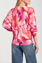 APNY Berry Marble Printed V-Neck Pullover-Sweaters-APNY-Deja Nu Boutique, Women's Fashion Boutique in Lampasas, Texas
