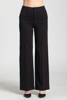 APNY Black Front Zip Pant with Pin-Tucked Leg-Bottoms-APNY-Deja Nu Boutique, Women's Fashion Boutique in Lampasas, Texas