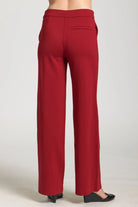 APNY Front Zip Pant with Pin Tucked Leg in Cherry Red-Bottoms-APNY-Deja Nu Boutique, Women's Fashion Boutique in Lampasas, Texas