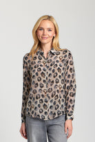 APNY Latte Multi Button-Up Blouse with Roll-Up Sleeves-Tops-APNY-Deja Nu Boutique, Women's Fashion Boutique in Lampasas, Texas