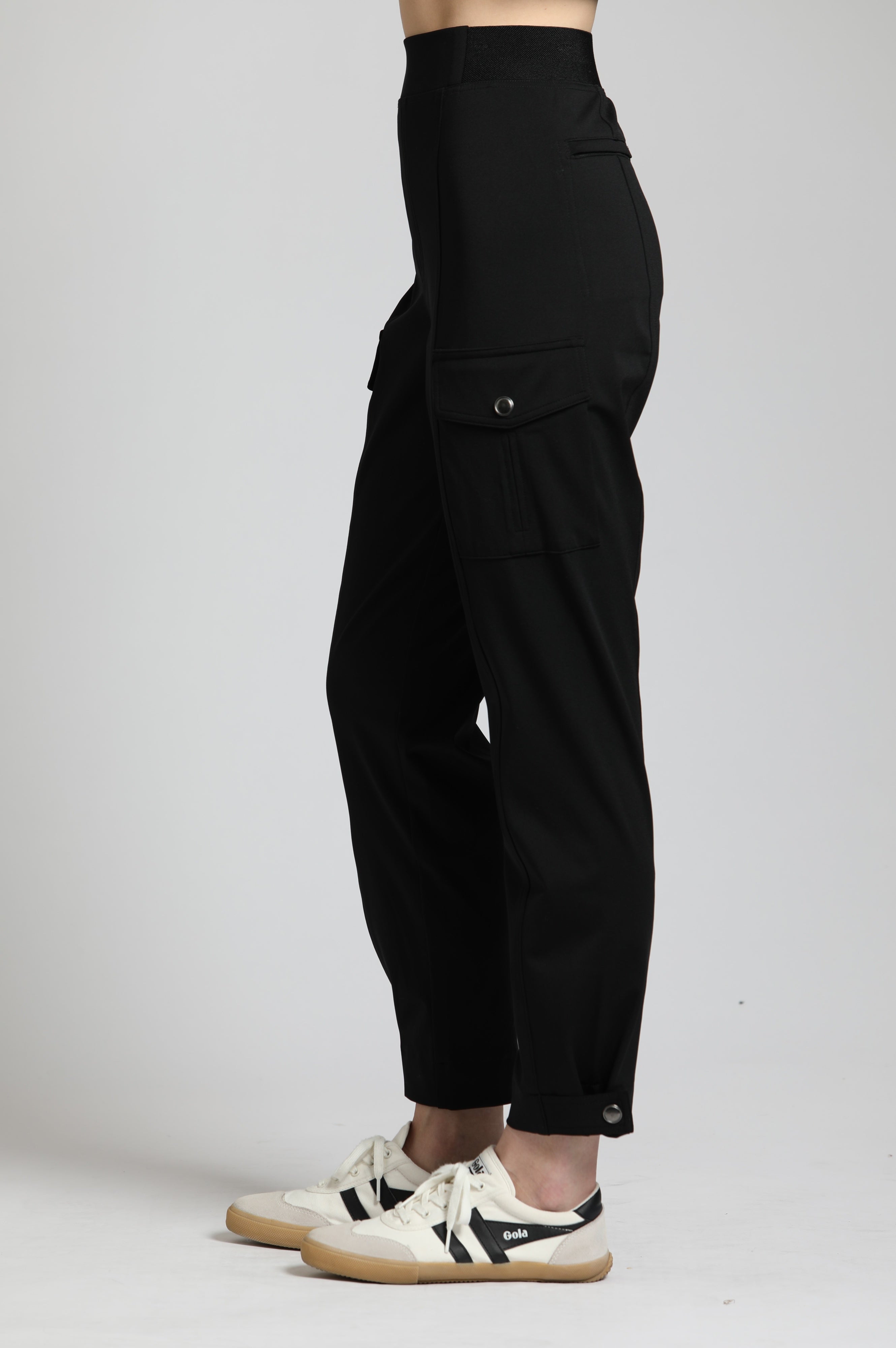 APNY Ponte Pull-On Cargo Pant In Black-Pants-APNY-Deja Nu Boutique, Women's Fashion Boutique in Lampasas, Texas