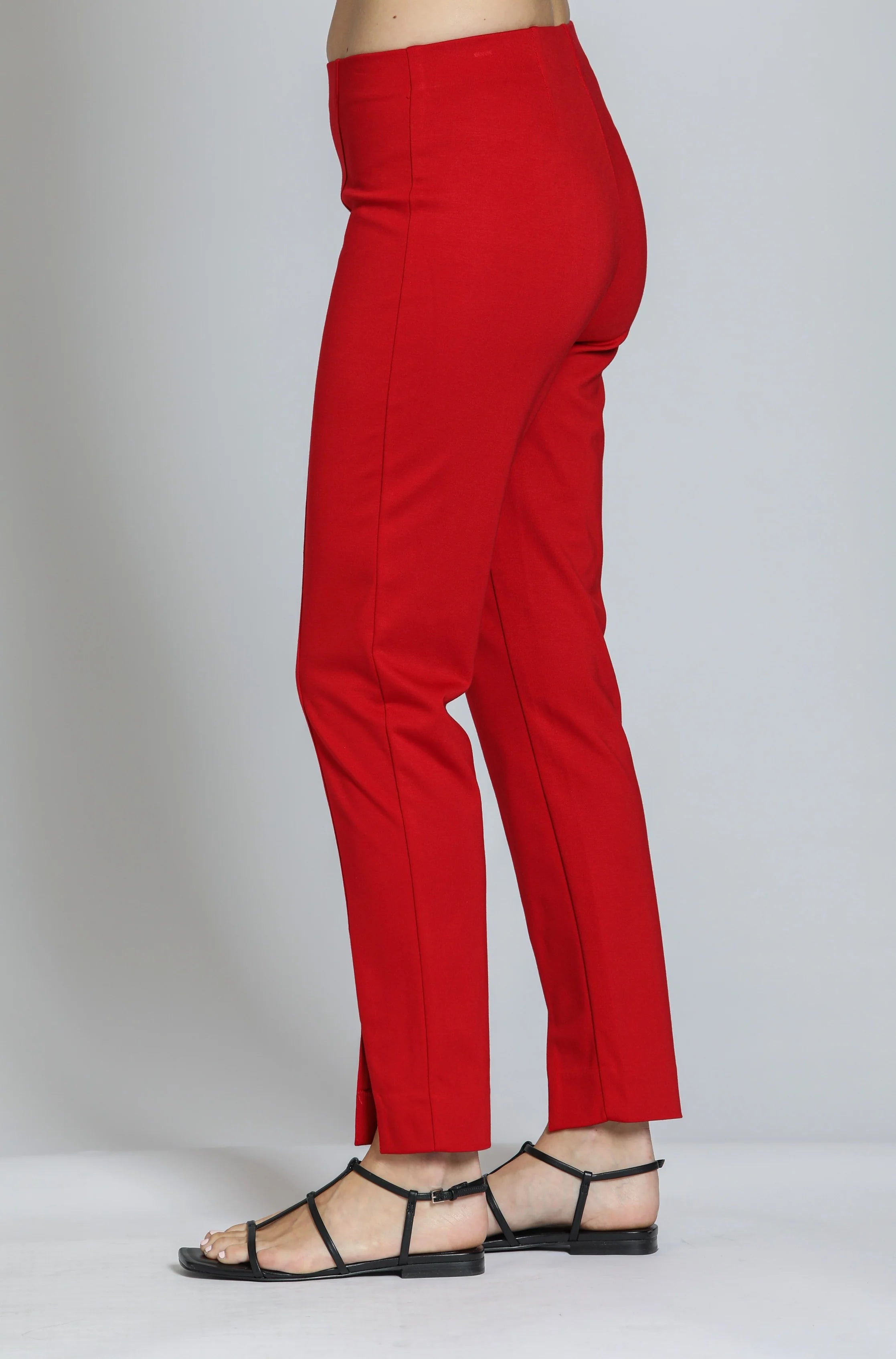 APNY Red Pull-On Ponte Pant with Split Hem-Bottoms-APNY-Deja Nu Boutique, Women's Fashion Boutique in Lampasas, Texas