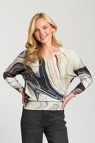 APNY Sunset Marble Printed V-Neck Pullover-Sweaters-APNY-Deja Nu Boutique, Women's Fashion Boutique in Lampasas, Texas