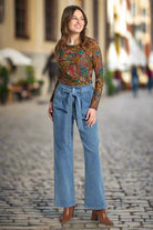 APNY Long Sleeve Mesh Top in Olive Multi A Sheer Floral Layering Tee-Tops-APNY-Deja Nu Boutique, Women's Fashion Boutique in Lampasas, Texas