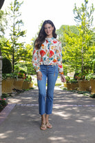 APNY Seashell Print Woven Shirt – Hot Coral Multi-Tops-APNY-Deja Nu Boutique, Women's Fashion Boutique in Lampasas, Texas