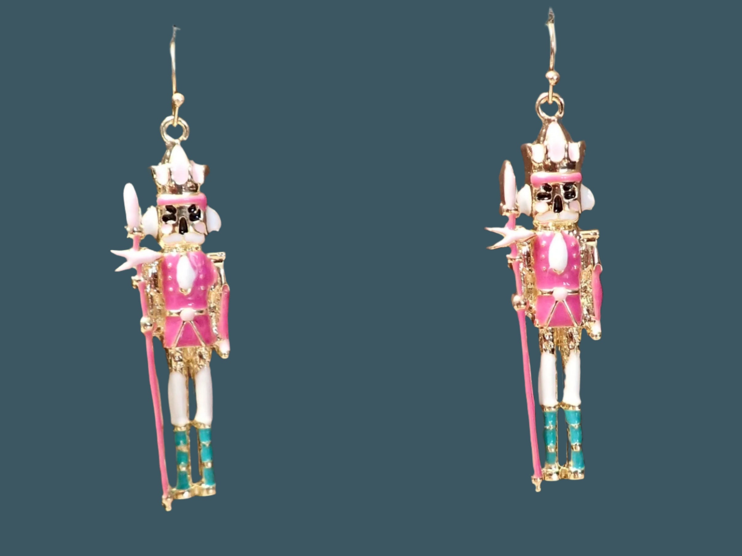 All That Glitterz Pink Nutcracker Holiday Earrings – Festive Statement Dangle Jewelry-Earrings-All That Glitterz-Deja Nu Boutique, Women's Fashion Boutique in Lampasas, Texas