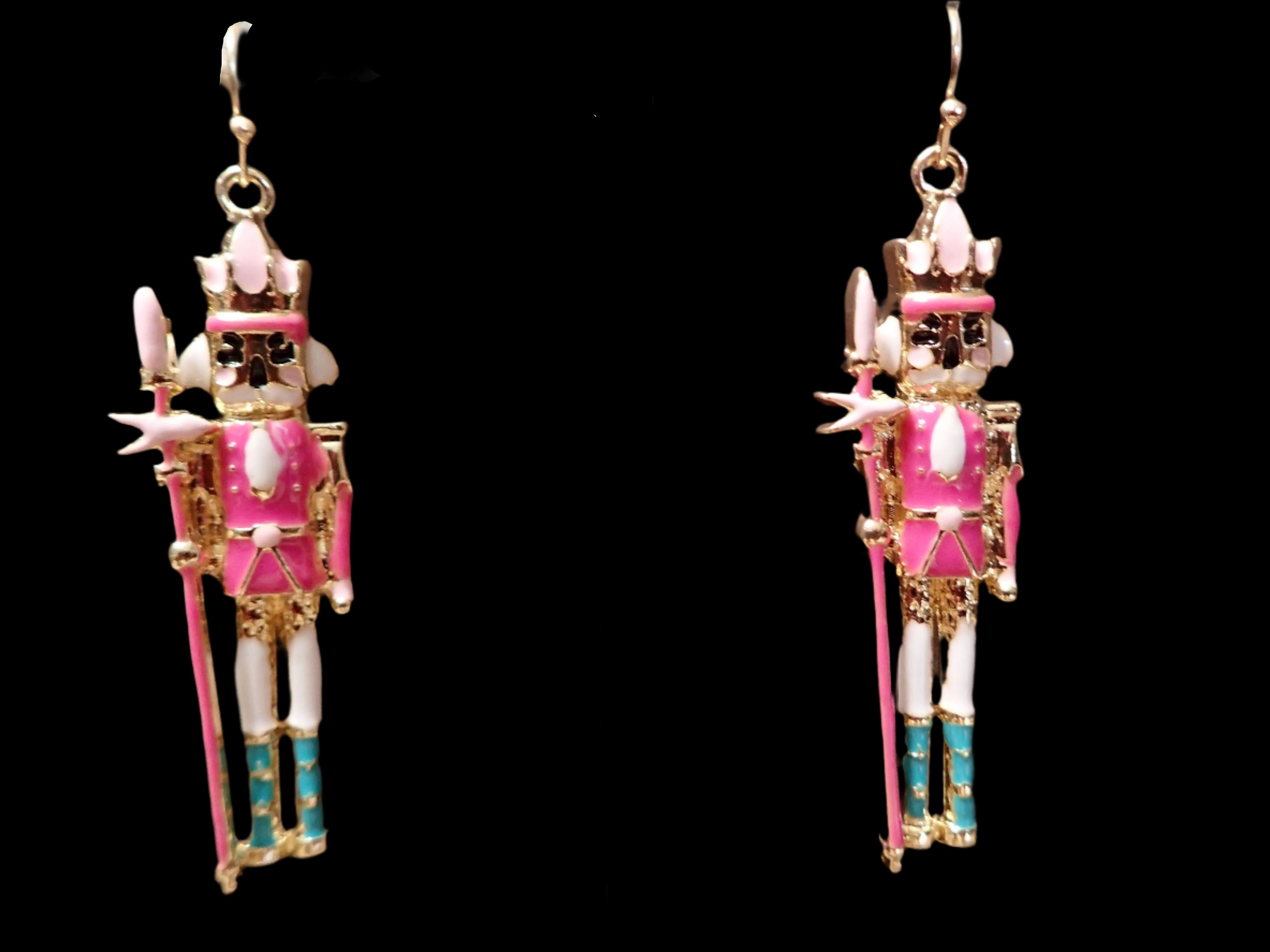 All That Glitterz Pink Nutcracker Holiday Earrings – Festive Statement Dangle Jewelry-Earrings-All That Glitterz-Deja Nu Boutique, Women's Fashion Boutique in Lampasas, Texas