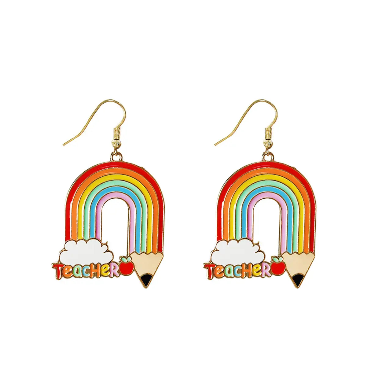 All That Glitterz Teacher Rainbow Pencil Epoxy Dangle Earrings-Earrings-All That Glitterz-Deja Nu Boutique, Women's Fashion Boutique in Lampasas, Texas