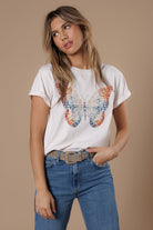 All Us Mosaic Butterfly Boy Tee A Cream Rhinestone Graphic T-Shirt-Tops-All Us-Deja Nu Boutique, Women's Fashion Boutique in Lampasas, Texas