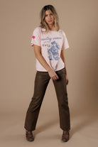 All Us Mouthy Women Boy Tee in Peach A Rhinestone Embellished Western Graphic T-Shirt-Tops-All Us-Deja Nu Boutique, Women's Fashion Boutique in Lampasas, Texas