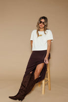 All Us OLIVE CROPPED TEE in Butter-T-Shirts-All Us-Deja Nu Boutique, Women's Fashion Boutique in Lampasas, Texas