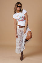 All Us Tacos and Tequila Babe Tee in A White Rhinestone Fiesta Graphic-Tops-All Us-Deja Nu Boutique, Women's Fashion Boutique in Lampasas, Texas