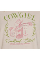 All Us Cowgirl Cocktail Club Rhinestone Hi-Low Tee in Natural-Graphic Tees-All Us-Deja Nu Boutique, Women's Fashion Boutique in Lampasas, Texas