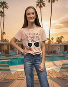 All Us “Give Them a Reason to Stare” Graphic Boyfriend Tee in Powder Pink-T-Shirts-All Us-Deja Nu Boutique, Women's Fashion Boutique in Lampasas, Texas