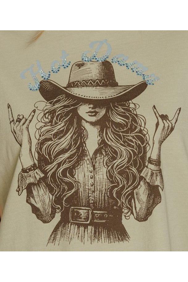 All Us Hot Damn Rhinestone Wide Boy Tee In Pistachio-Graphic Tees-All Us-Deja Nu Boutique, Women's Fashion Boutique in Lampasas, Texas