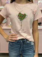 All Us “The Dirtiest” Dirty Martini Babe Tee in Pink-T-Shirts-All Us-Deja Nu Boutique, Women's Fashion Boutique in Lampasas, Texas