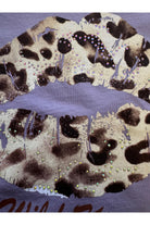 All Us Wild Kisses Wide Boy Tee in Lavender Rhinestone Leopard Lips Graphic-Tops-All Us-Deja Nu Boutique, Women's Fashion Boutique in Lampasas, Texas