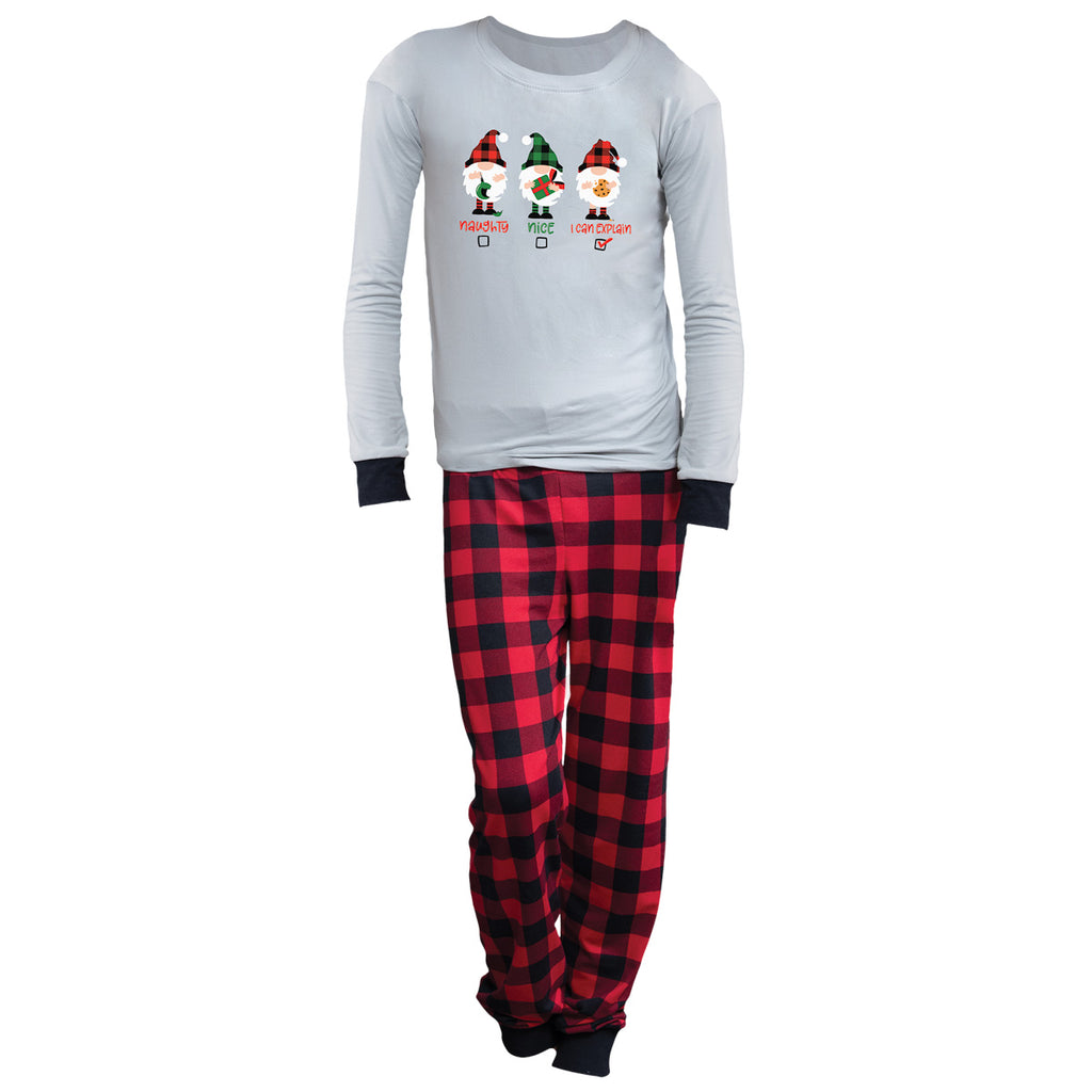 Amanda Blu & Co Christmas Gnome Naughty, Nice And I Can Explain Ladies Pajama Jogger Set-Sleepwear-Amanda Blu & Co-Deja Nu Boutique, Women's Fashion Boutique in Lampasas, Texas