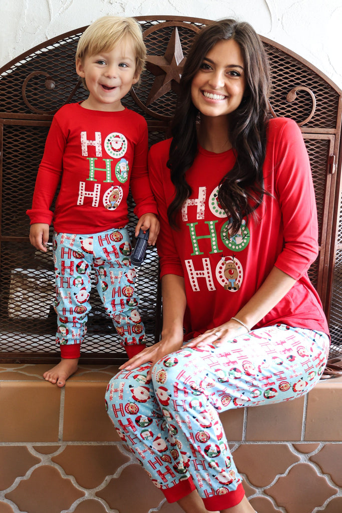 Amanda Blu & Co Christmas Ho Ho Ho Toddler Pajama Set-Sleepwear-Amanda Blu & Co-Deja Nu Boutique, Women's Fashion Boutique in Lampasas, Texas