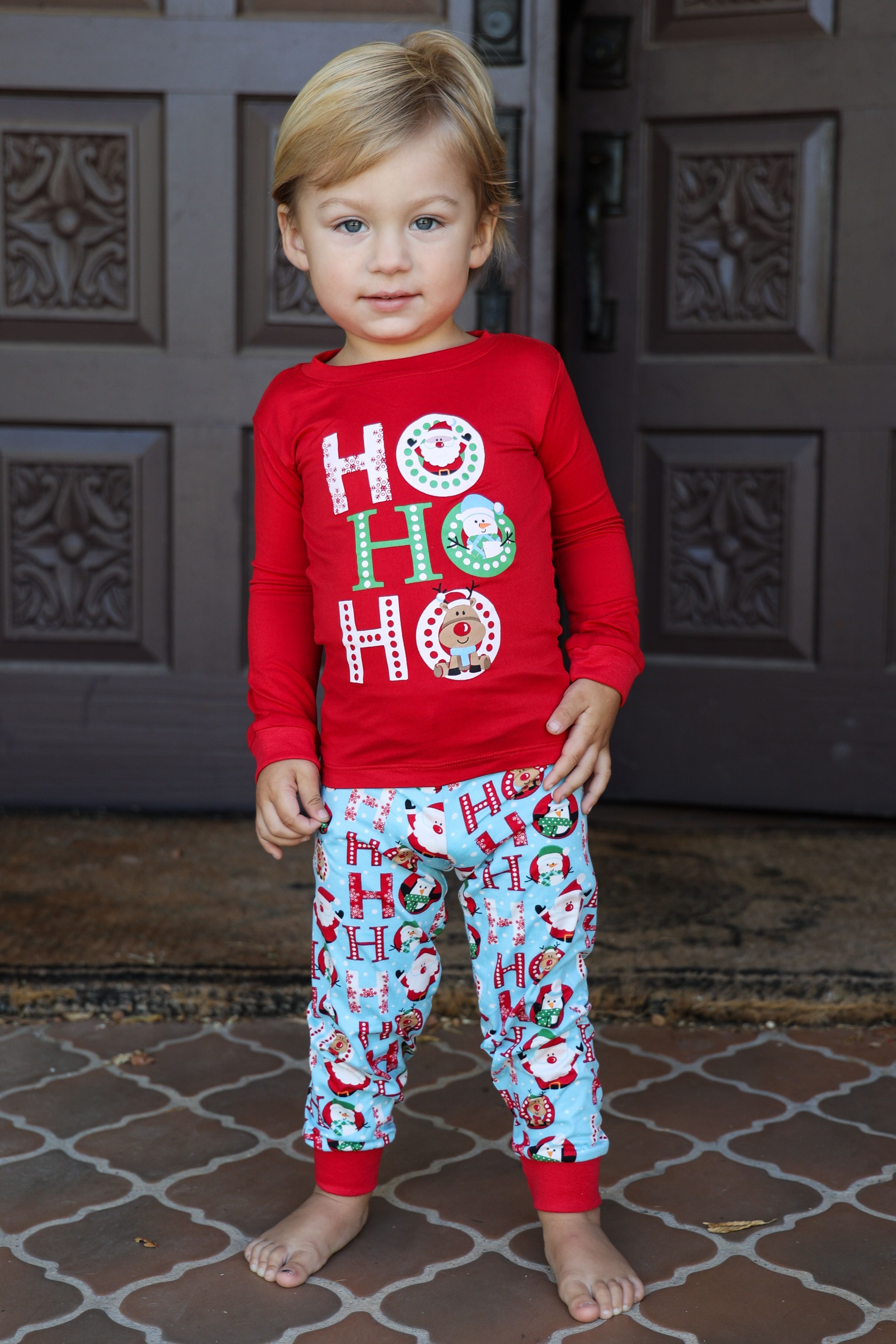 Amanda Blu & Co Christmas Ho Ho Ho Toddler Pajama Set-Sleepwear-Amanda Blu & Co-Deja Nu Boutique, Women's Fashion Boutique in Lampasas, Texas