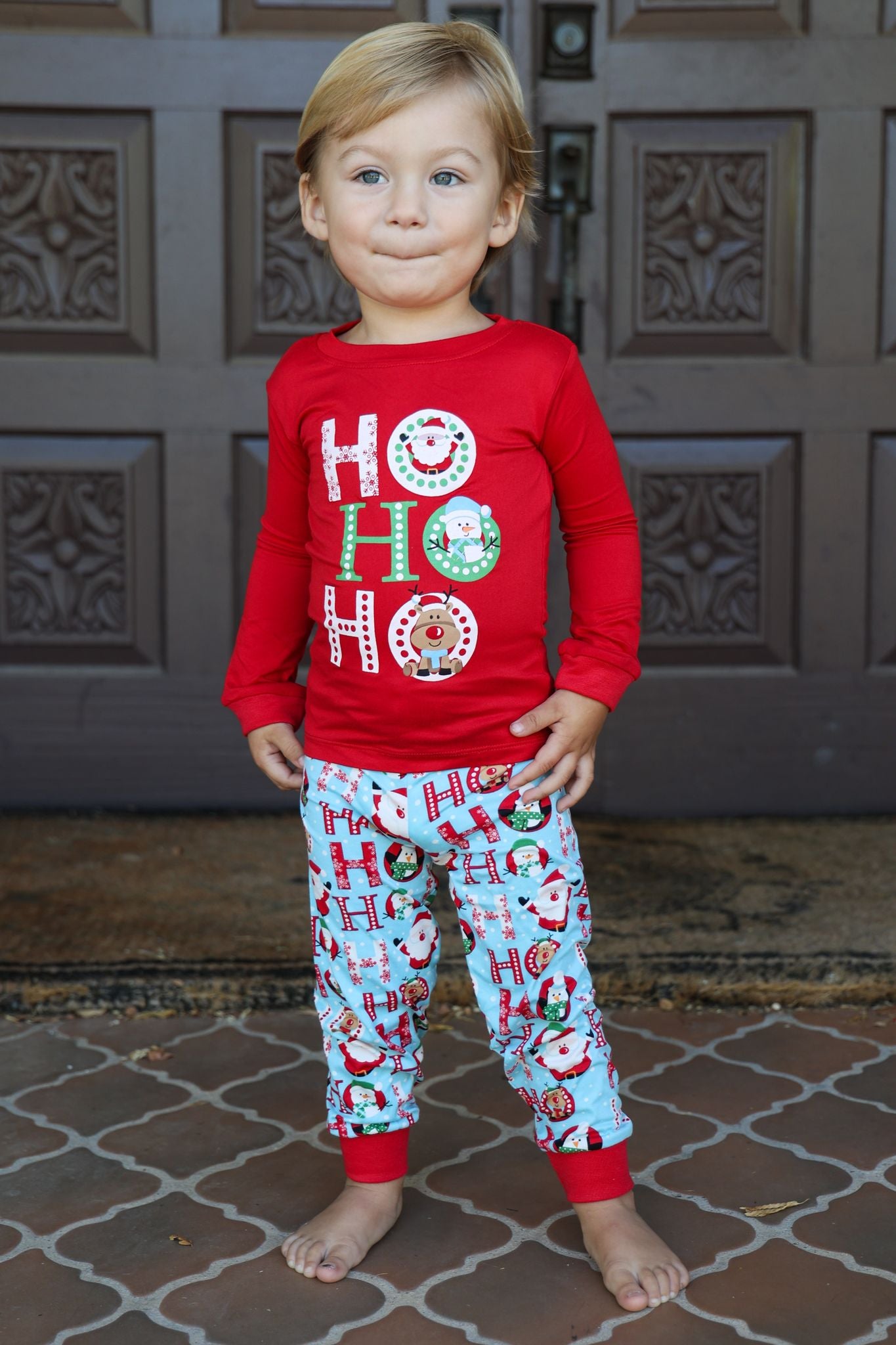 Amanda Blu & Co Christmas Ho Ho Ho Toddler Pajama Set-Sleepwear-Amanda Blu & Co-Deja Nu Boutique, Women's Fashion Boutique in Lampasas, Texas