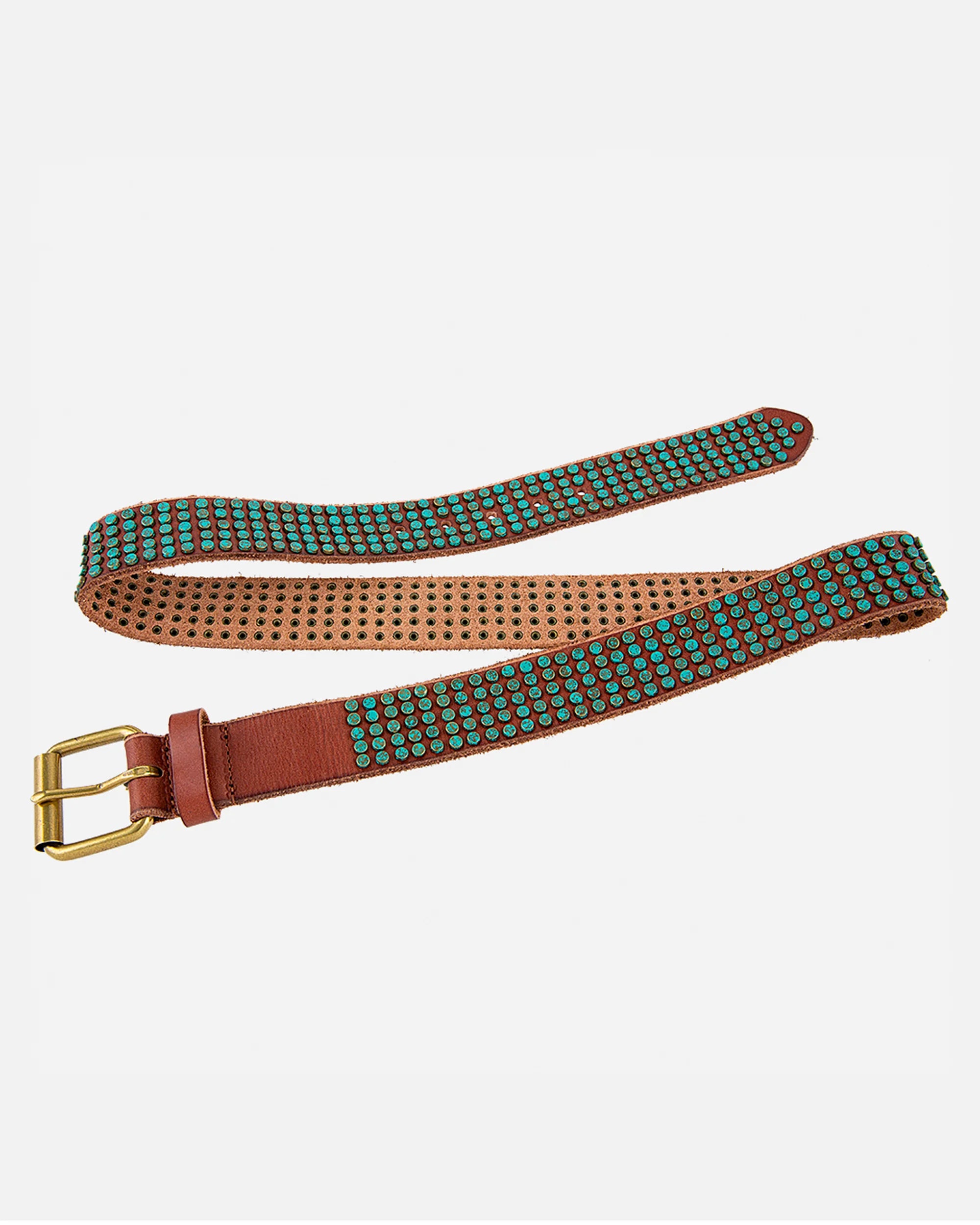 Amsterdam Heritage Eden Cognac Studded Bohemian Leather Belt-Belts-Amsterdam Heritage-Deja Nu Boutique, Women's Fashion Boutique in Lampasas, Texas