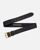 Amsterdam Heritage Kaya Black Vintage Gold Square Buckle Leather Belt-Belts-Amsterdam Heritage-Deja Nu Boutique, Women's Fashion Boutique in Lampasas, Texas