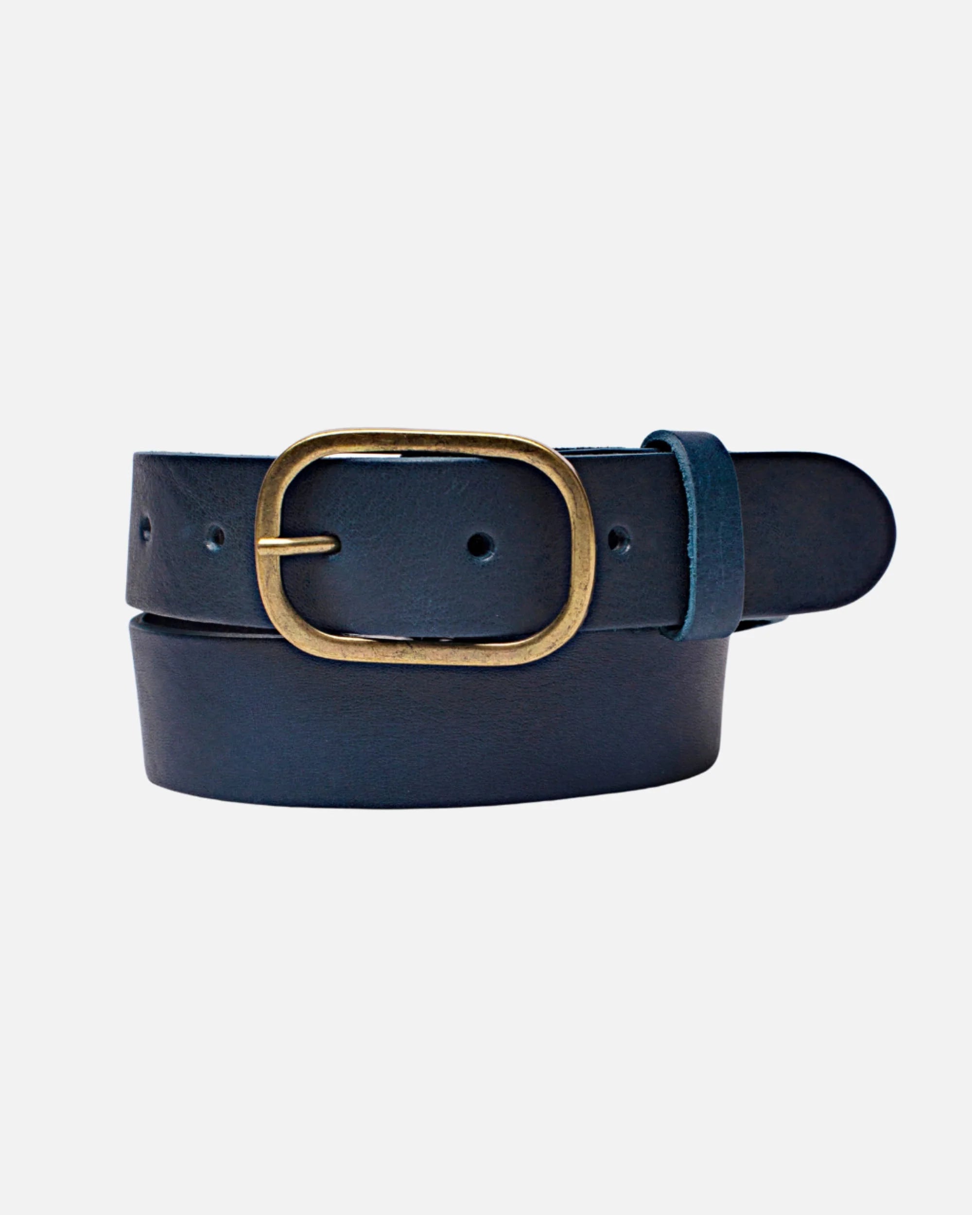 Amsterdam Heritage Marin Navy Statement Buckle Leather Belt-Belts-Amsterdam Heritage-Deja Nu Boutique, Women's Fashion Boutique in Lampasas, Texas