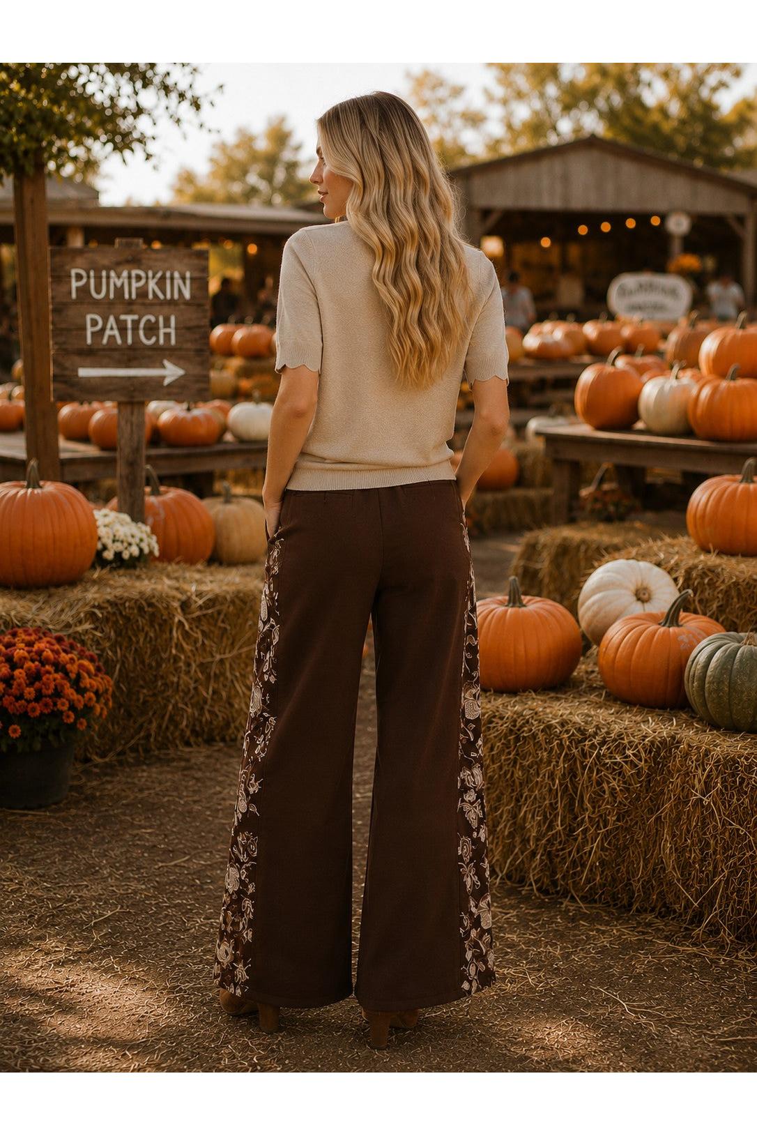 Apricot Scallop Neck & Sleeve Knit Tee in Stone-Tops-Apricot-Deja Nu Boutique, Women's Fashion Boutique in Lampasas, Texas
