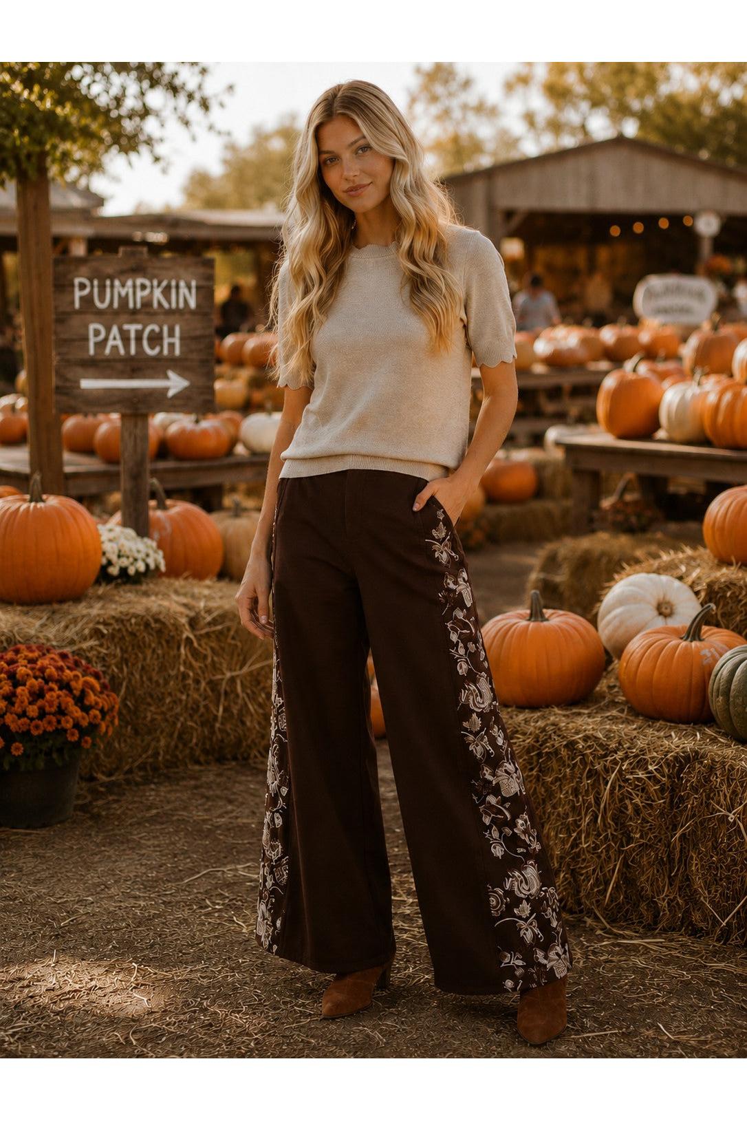 Apricot Scallop Neck & Sleeve Knit Tee in Stone-Tops-Apricot-Deja Nu Boutique, Women's Fashion Boutique in Lampasas, Texas
