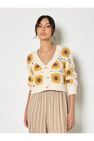 Apricot Sunflower Hand Knit Button Cardigan In Stone-Cardigans & Kimonos-Apricot-Deja Nu Boutique, Women's Fashion Boutique in Lampasas, Texas