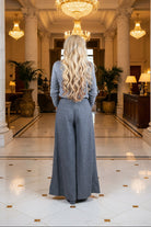 Apricot Grey Invert Pleat Wide Leg Tailored Trouser-bottoms-Apricot-Deja Nu Boutique, Women's Fashion Boutique in Lampasas, Texas