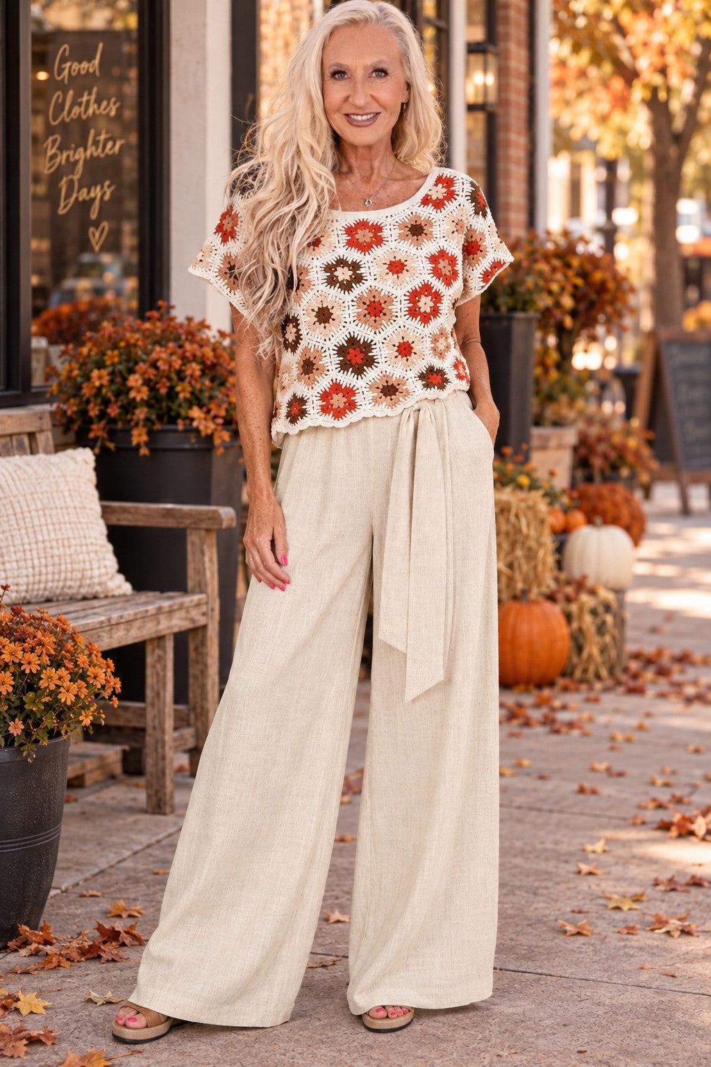 Apricot Stone Wide Leg Linen Trousers-Pants-Apricot-Deja Nu Boutique, Women's Fashion Boutique in Lampasas, Texas