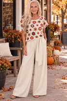 Apricot Stone Wide Leg Linen Trousers-Pants-Apricot-Deja Nu Boutique, Women's Fashion Boutique in Lampasas, Texas