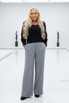 Apricot Wide Leg Houndstooth Tailored Trousers Black & White-Bottoms-Apricot-Deja Nu Boutique, Women's Fashion Boutique in Lampasas, Texas